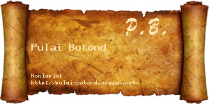 Pulai Botond névjegykártya